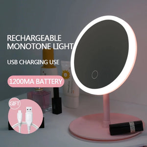 Espelho Decorativo com LED de Mesa Redondo / Quadrado