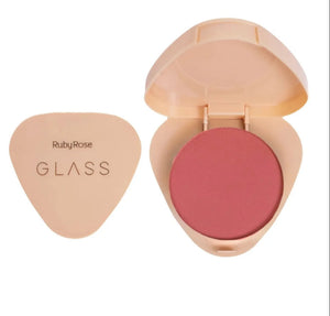 Blush Compacto Glass Ruby Rose Ultrafino Aveludado MS