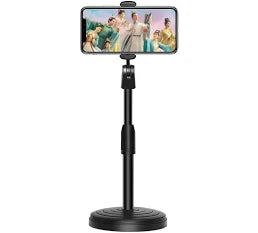 Suporte Tripé Para Mesa Celular Mini Pedestal Ajustável 360° MS