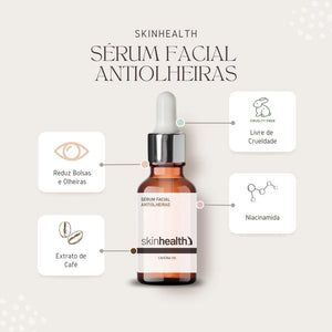 Sérum Antiolheiras 30ml - Concentrado Em 5% Cafeína + Niacinamida + Ácido Lático + Salicílico OI