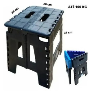 Banquinho De Plástico Dobrável Multiuso 100kg Banco