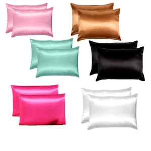 04 Fronhas De Cetim Anti Frizz (02 Pares) 70cm X 50cm Diversas Cores