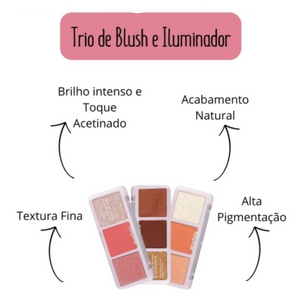 Trio De Blush E Iluminador - HBF583 - Ruby Rose