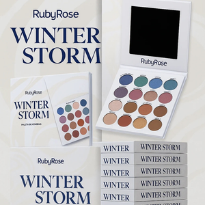 Paleta de Sombras Winter Storm Ruby Rose 16 Cores – Matte & Cintilante