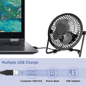 Mini Ventilador De Mesa USB Preminum Metal Portátil 15CM Compacto 4 Pás Marca YEPP TECH