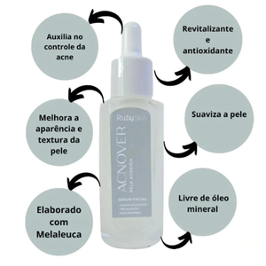 Sérum Facial Acnover Ruby Skin Ruby Rose 30ml – Controle de Oleosidade, Antiacne e Hidratação