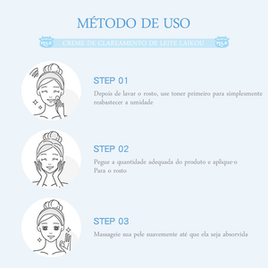 Milk Whitening Creme Facial LAIKOU Uniformiza tom de pele mantendo hidratação Skincare