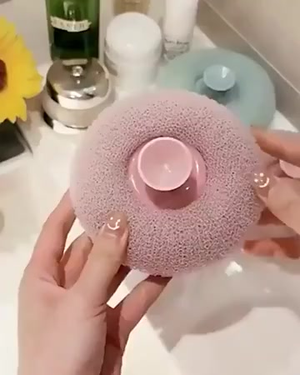 Bola De Banho Com Ventosa , Espuma Rica , Purificador Corporal , Massagem , Esponja Esfoliante