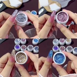 Gel Glitter para Unhas, Lantejoulas Refletivas, Uso Profissional com Secagem UV
