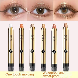 Sombra Em Bastão Com Glitter De Ponta Dupla , À Prova D'água , De Longa Duração , Iniciante E Presente , Maquiagem .