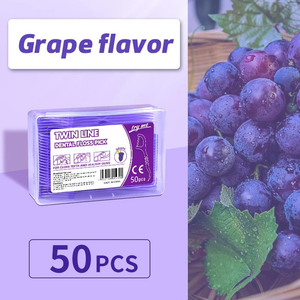 200 palitos de fio dental sabor frutas ultrafinos para limpeza bucal, pacote com 50 unidades