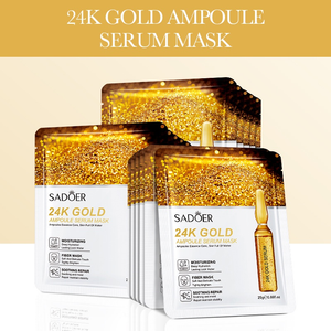 24K Ouro/Ácido Hialurônico/Vitamina C Ampola Soro Máscara Para Clareamento Hidratante Iluminar A Pele 25g