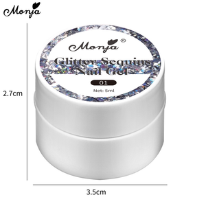 Gel Glitter para Unhas, Lantejoulas Refletivas, Uso Profissional com Secagem UV