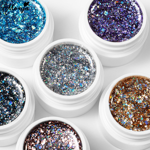 Gel Glitter para Unhas, Lantejoulas Refletivas, Uso Profissional com Secagem UV