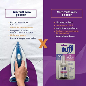 Desamassa Roupa Fácil Sem Passar Tuff 60 MLSpray Tuff Ideal Para Viagem