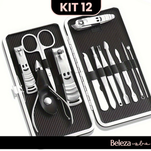 Kit de Manicure Portátil com Cortador de Unhas, Pinça e Tesour