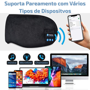 Tapa Olho Máscara Dormir Fone De Ouvido Bluetooth Confortável