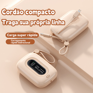 Carrega super rápido power bank de 12.000 mAh com USB universal, compacto, portátil e com exibidor numérico.