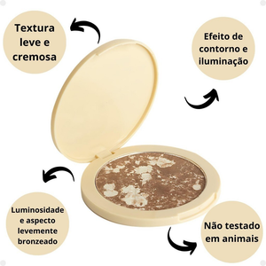 Bronzer e Iluminador Marmorizado Ruby Rose Glass Marble Essence Imperial Mb01 Hb-f1605-1