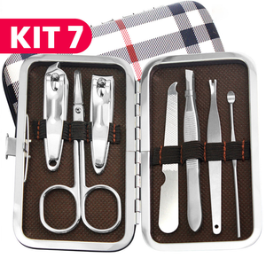 Kit de Manicure Portátil com Cortador de Unhas, Pinça e Tesour