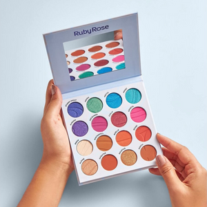 Paleta de Sombras Winter Storm Ruby Rose 16 Cores – Matte & Cintilante