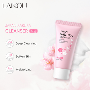 LAIKOU Cleanser Japonês Sakura 50g Hidratante E Limpador Facial Suave Para Pele Seca