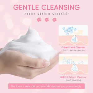LAIKOU Cleanser Japonês Sakura 50g Hidratante E Limpador Facial Suave Para Pele Seca