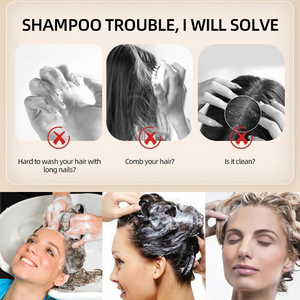 Escova De Shampoo De Silicone Macio Limpa E Remove Caspa , Massageia O Couro Cabeludo Alivia Coceira