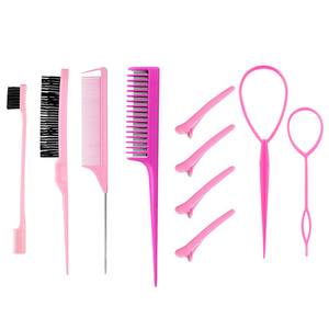 Conjunto De Pente Modelador – De Cauda Pontiagudo , Escova anti frizz , Grampo De Cabelo E Ferramenta De Trança