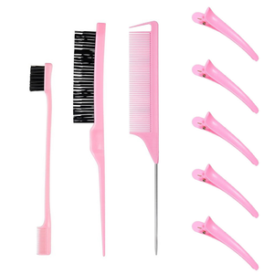 Conjunto De Pente Modelador – De Cauda Pontiagudo , Escova anti frizz , Grampo De Cabelo E Ferramenta De Trança