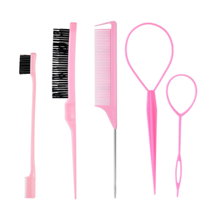 Conjunto De Pente Modelador – De Cauda Pontiagudo , Escova anti frizz , Grampo De Cabelo E Ferramenta De Trança