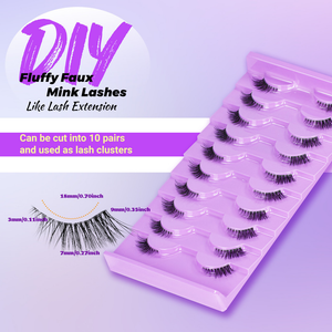 Meio Cílios Naturais Grossos Olho De Gato 10 Pares , Postiços Curtos Finos De 10 Mm Para Uso Diário