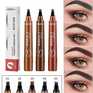 Lápis De Sobrancelha Líquido 4 Cabeças-Maquiagem Impermeável De Longa Duração Multicolorida