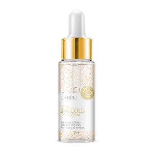 LAIKOU 24k Serum Essencia com partículas de ouro e baba de caracol Anti-idade Firmeza da Pele 30ml Skincare