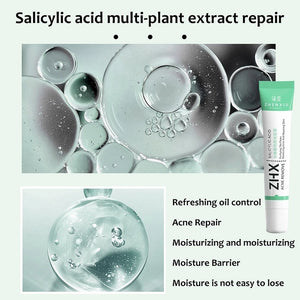 Creme Facial Anti-Acne com Ácido Salicílico para Remover Óleo e Cabeça Preta, Clareador de Cicatrizes