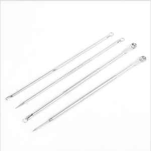 Kit 4 Extrator Cureta Tira Acne Cravos E Espinha Limpeza