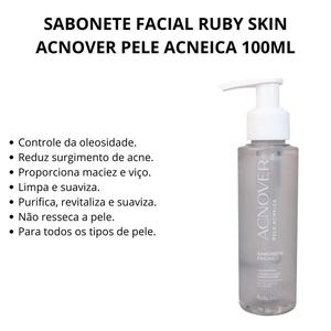 Sabonete facial pele acneica ruby rose 100ml