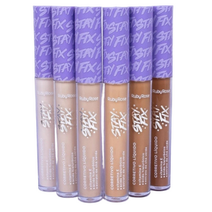 Corretivo Líquido Alta Cobertura Ruby Rose Stay Fix - Cores