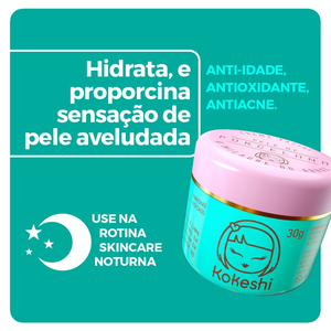Hidratante Creme Facial Pele De Porcelana Kokeshi 30g Milagre do Arroz