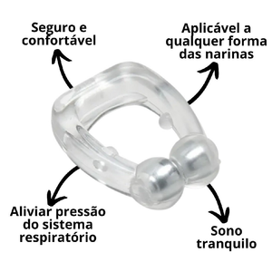 Aparelho Anti-ronco Apneia Dilatador Nasal Silicone Durma Bem c/ estojo