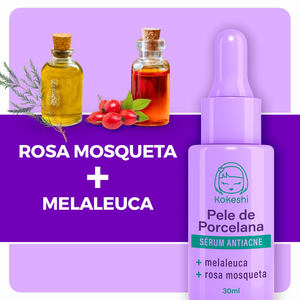 Sérum Facial Antiacne Pele de Porcelana Kokeshi Antisséptica 30ml