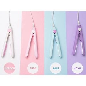 Mini Chapinha Prancha De Cabelo Pequena Portátil Chapinha Profissional Com Case Transporte Bivolt