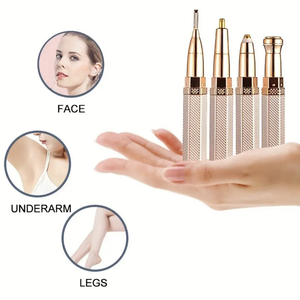 4 Em 1 Aparador De Sobrancelhas E Depilação Facial Para Mulheres Sem Fio Portátil Cabeça Substituível USB -L4