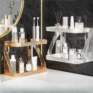 Prateleira Organizadora De Diamante Acrílico Suporte De Maquiagem Mesa Multiuso