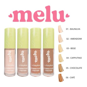 Corretivo Líquido Cobertura Leve Melu 5ml Maquiagem Ruby Rose
