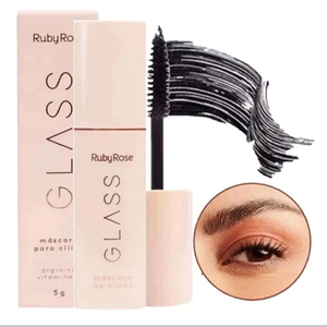 Máscara de Cílios Glass Ruby Rose - Alongamento, Volume e Curvatura|Make Olhar Intenso Longa Duração