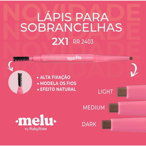Ruby Rose Lapis de Sobrancelhas chanfrando com pincel 2 em 1 Melu