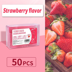 200 palitos de fio dental sabor frutas ultrafinos para limpeza bucal, pacote com 50 unidades