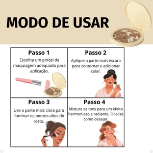 Bronzer e Iluminador Marmorizado Ruby Rose Glass Marble Essence Imperial Mb01 Hb-f1605-1