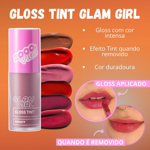 Lip Gloss Tint Labial Efeito Natural c/ Longa Duração e Pigmentação Glam Girl Popstar Ruby Rose